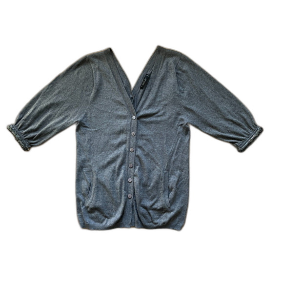 TWIN SET Simone Barbieri Gray Cashmere Blend Cardigan Sweater Women's Sz Medium - Picture 2 of 10
